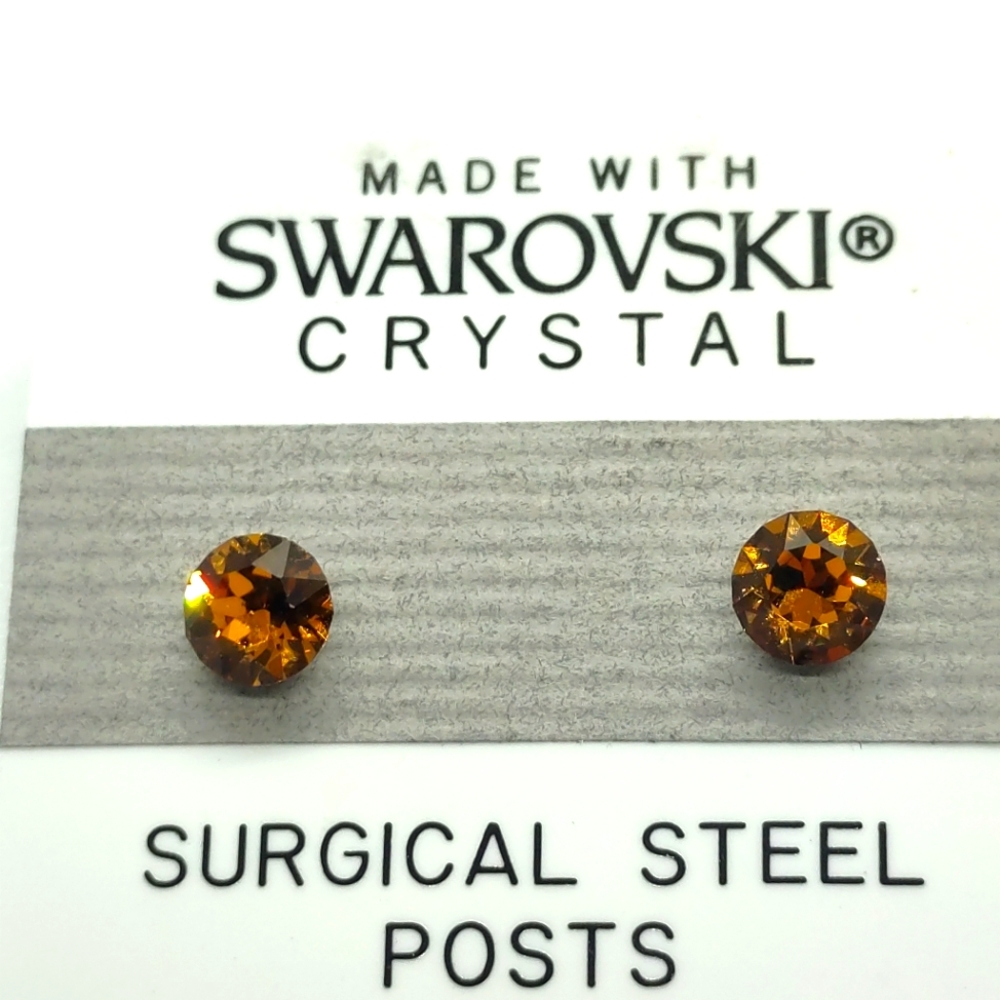 Swarovski Crystal Stud Earrings in Topaz